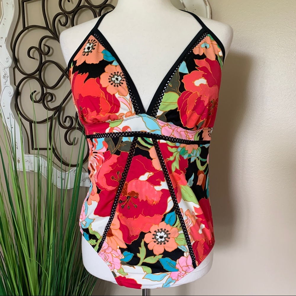 TIME & TRU Size XL One Piece Floral Swimsuit
